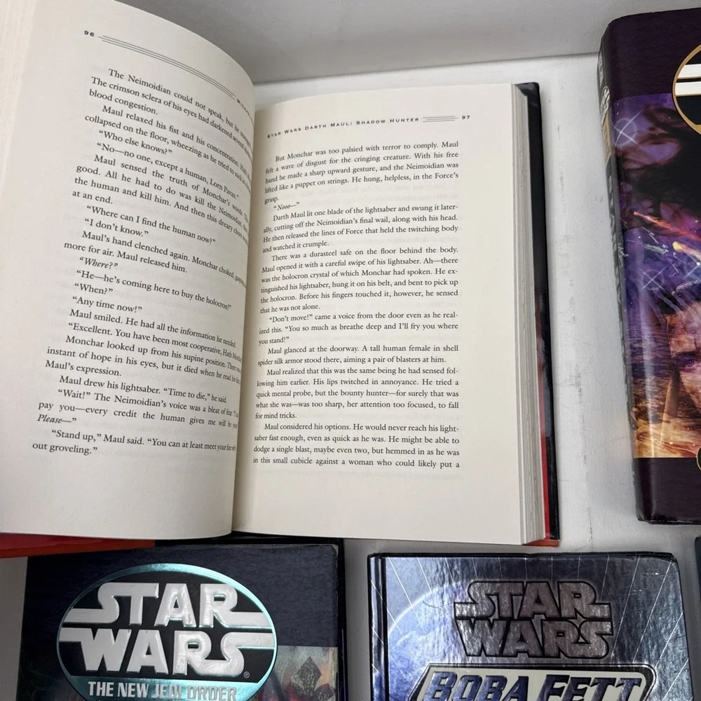 Books‎ Star Wars 5 Lot DARTH M,SHADOW H, 2 New Jedi Order ,New Rebel,Boba,Hcover